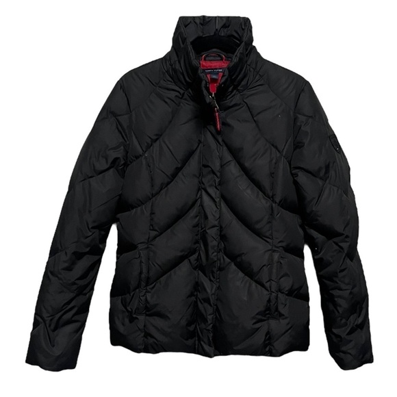 Tommy Hilfiger Black Down Feather Puffer Coat - Picture 1 of 12